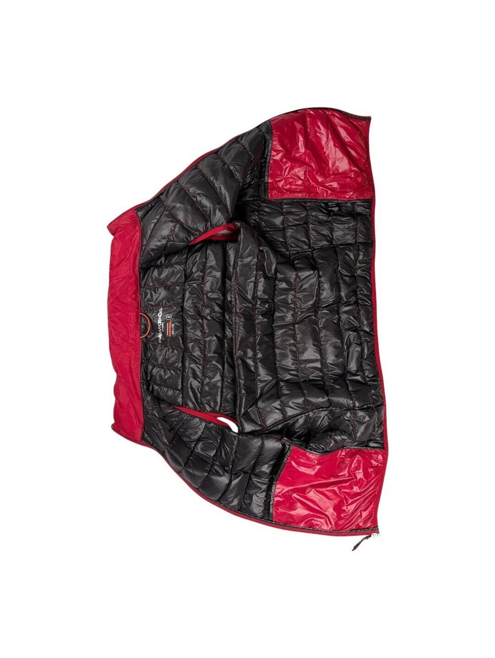🎁 Puffer Vest Mens Red Lightweight Down Packable Size on Tag Small Hawke & Co - Picture 13 of 13